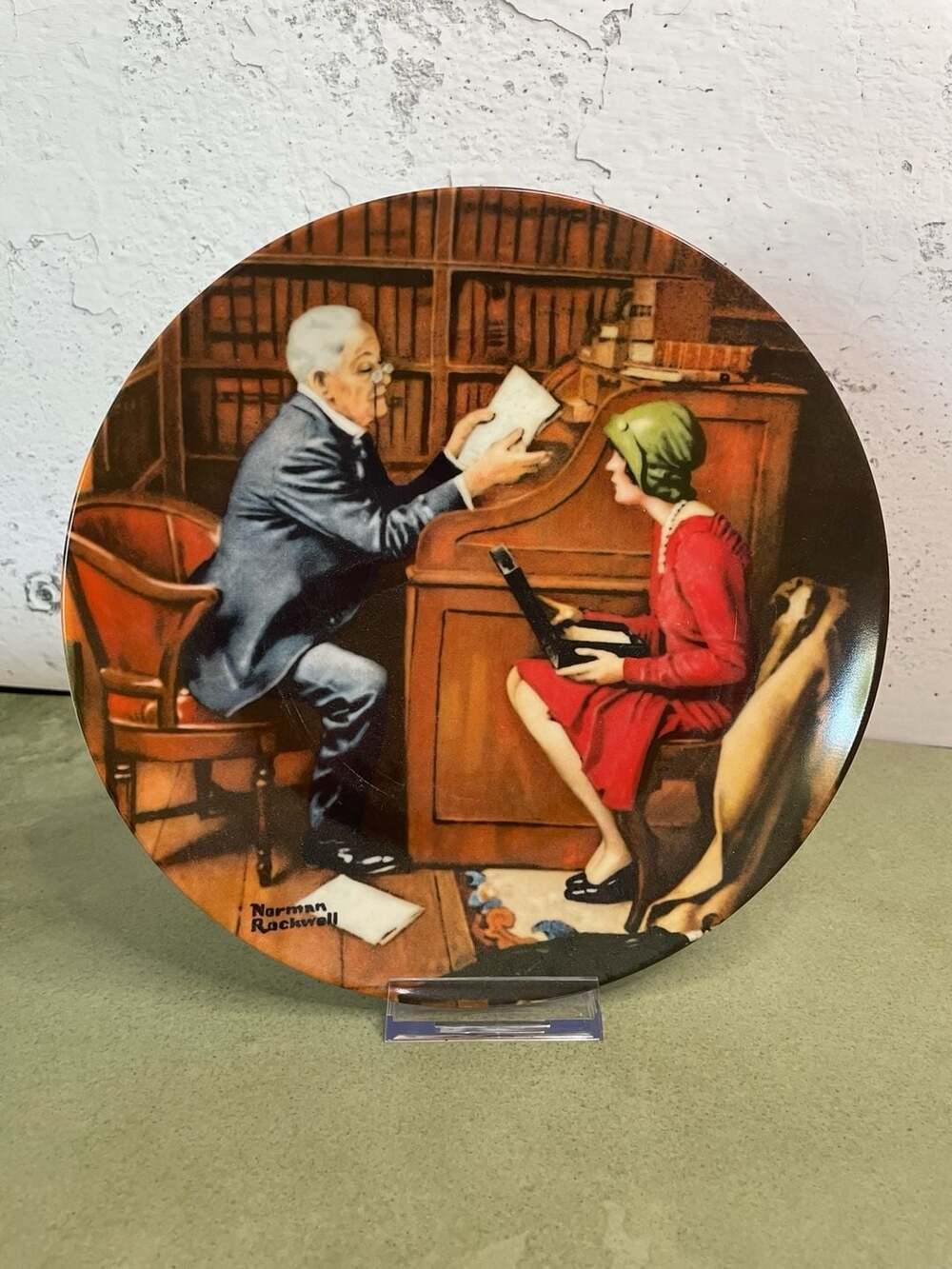 Edwin M. Knowles Norman Rockwell The Professor Heritage Collection Plate 1986